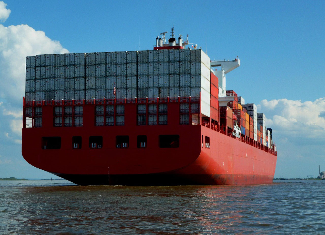 Elbe Container Ship Navigation